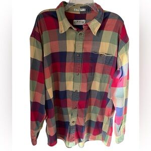 Orvis Multicolor Plaid Men's Flannel Shirt Size XXL